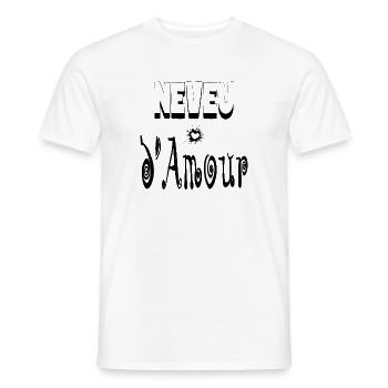 Neveu Amour Cœur - T-shirt homme - blanc - Devant - AI Model Male 178 dark (178cm)