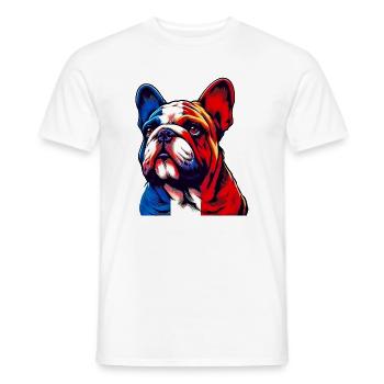 French Bulldog Dog - Men's T-Shirt - white - Front - AI Model Male 178 dark (178cm)