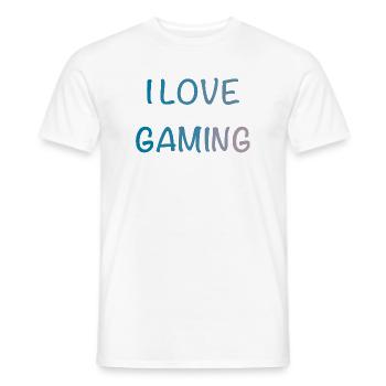 I Love Gaming Aquarell - Männer T-Shirt - Weiß - Vorne - AI Model Male 178 dark (178cm)