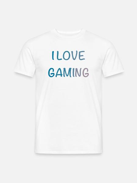 I Love Gaming Aquarell - Männer T-Shirt - Weiß