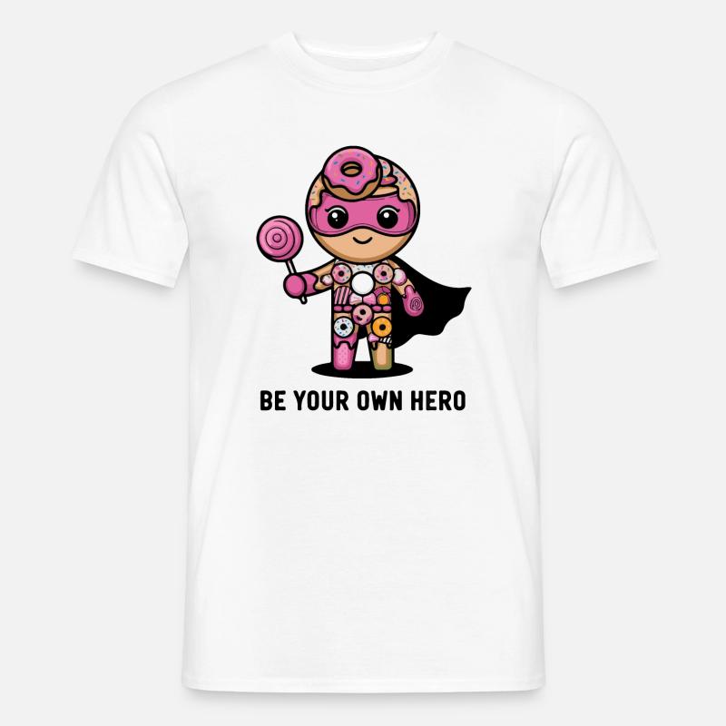 Sei dein eigener Helden-Donut-Charakter - Männer T-Shirt - Weiß