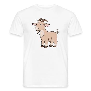 Chèvre - T-shirt homme - blanc - Devant - AI Model Male 178 dark (178cm)