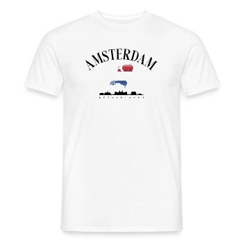 Carte des Pays-Bas avec drapeau néerlandais - T-shirt homme - blanc - Devant - AI Model Male 178 dark (178cm)