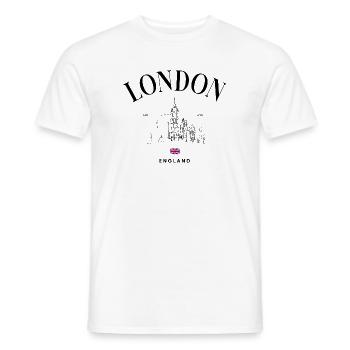 Union Jack Minimal Emblem - Men's T-Shirt - white - Front - AI Model Male 178 dark (178cm)