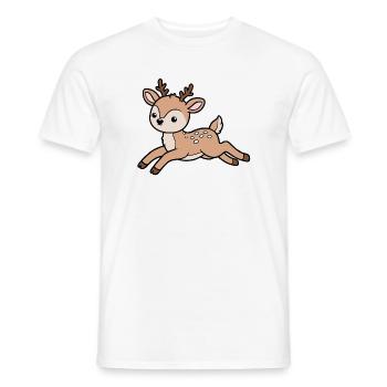 Reh - Männer T-Shirt - Weiß - Vorne - AI Model Male 178 dark (178cm)