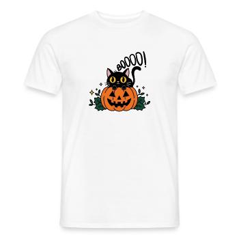 Halloween Katze Boo - Spooky Cat - Männer T-Shirt - Weiß - Vorne - AI Model Male 178 dark (178cm)