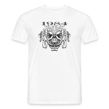 1984 - Men's T-Shirt - white - Front - AI Model Male 178 dark (178cm)