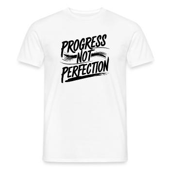 Progress Not Perfection Tee - Men's T-Shirt - white - Front - AI Model Male 178 dark (178cm)