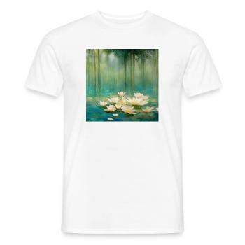 Seerosen - Männer T-Shirt - Weiß - Vorne - AI Model Male 178 dark (178cm)