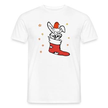 Lapin de Pâques Saint-Nicolas - T-shirt homme - blanc - Devant - AI Model Male 178 dark (178cm)