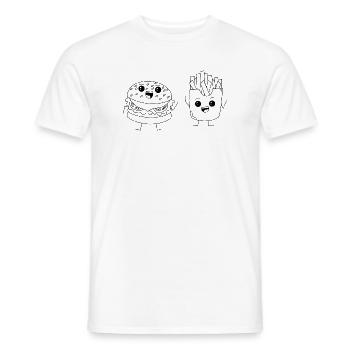 Burgers et frites 1 - T-shirt homme - blanc - Devant - AI Model Male 178 dark (178cm)
