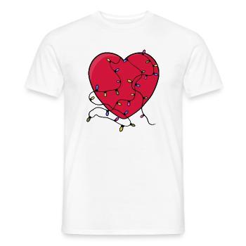 Coeur éclairé - T-shirt homme - blanc - Devant - AI Model Male 178 dark (178cm)