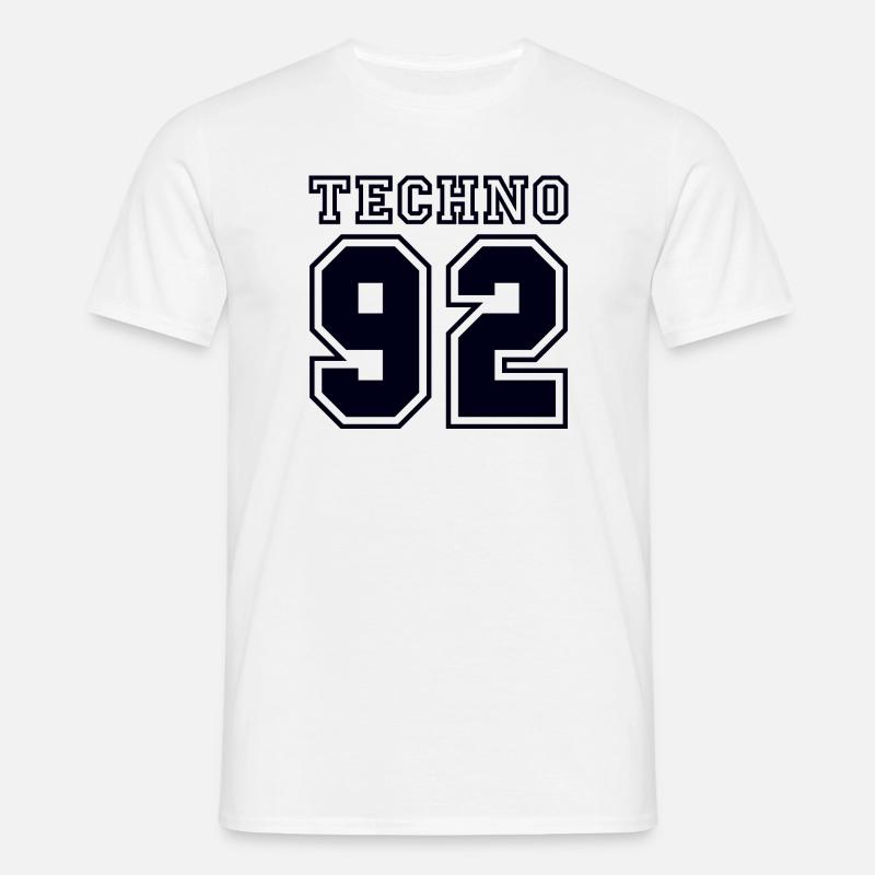 TECHNO 92 - Männer T-Shirt - Weiß