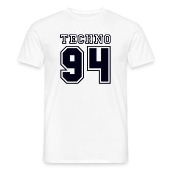 TECHNO 94 - T-shirt homme - blanc - Devant - AI Model Male 178 dark (178cm)