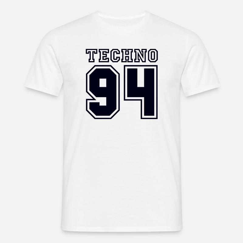 TECHNO 94 - Männer T-Shirt - Weiß