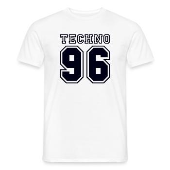 TECHNO 96 - T-shirt homme - blanc - Devant - AI Model Male 178 dark (178cm)