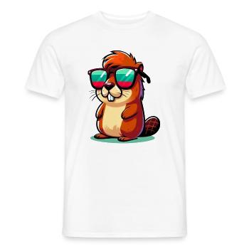 Beaver - Men's T-Shirt - white - Front - AI Model Male 178 dark (178cm)