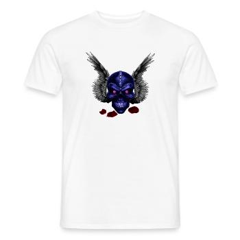 menschenschädel und Feder-Flügel, gothic design - Männer T-Shirt - Weiß - Vorne - AI Model Male 178 dark (178cm)