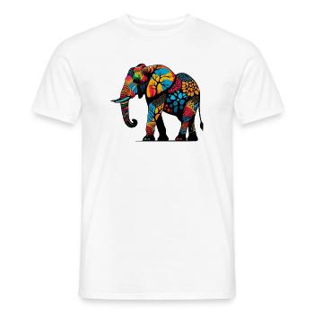 Éléphant - T-shirt homme - blanc - Devant - AI Model Male 178 dark (178cm)