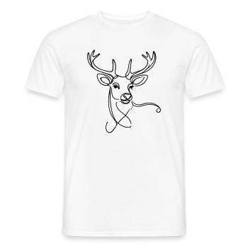 Deer black - Men's T-Shirt - white - Front - AI Model Male 178 dark (178cm)