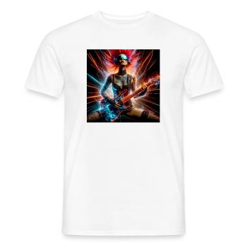 Rockeuse Cyberpunk - T-shirt homme - blanc - Devant - AI Model Male 178 dark (178cm)