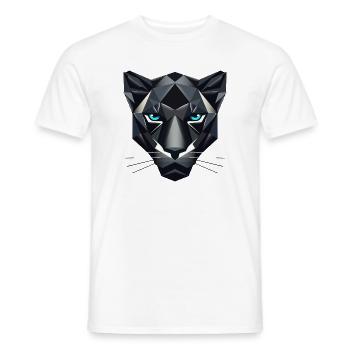 Panthère noire géométrique – Puissance et élégance - T-shirt homme - blanc - Devant - AI Model Male 178 dark (178cm)