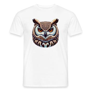 Owl - Men's T-Shirt - white - Front - AI Model Male 178 dark (178cm)