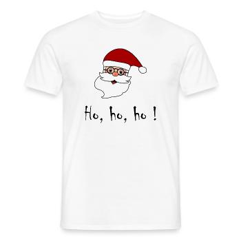 PÈRE NOËL. NOËL. JOYEUX NOËL. MERRY CHRISTMAS - T-shirt homme - blanc - Devant - AI Model Male 178 dark (178cm)