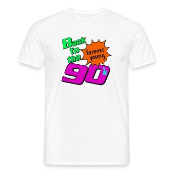 90s Party , Theme Party , Back to the 90s ( 25) - Men's T-Shirt - white - Front - AI Model Male 178 dark (178cm)