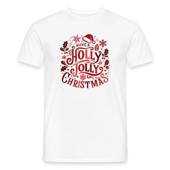Holly Jolly Christmas Motif - Men's T-Shirt - white - Front - AI Model Male 178 dark (178cm)