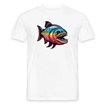 Piranha - Men's T-Shirt - white - Front - AI Model Male 178 dark (178cm)