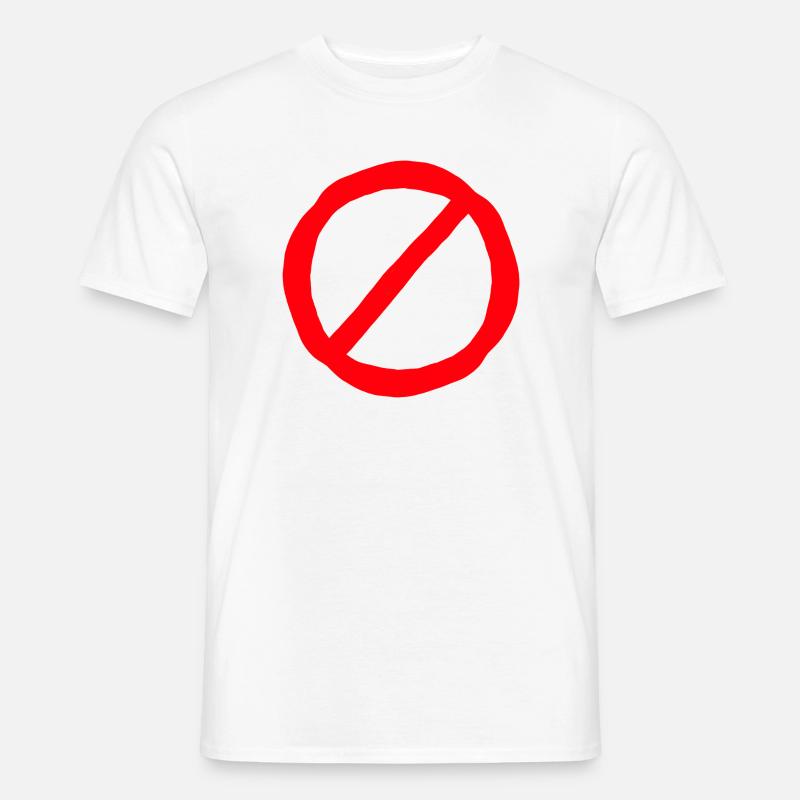 Verbotsschild comic style - Männer T-Shirt - Weiß