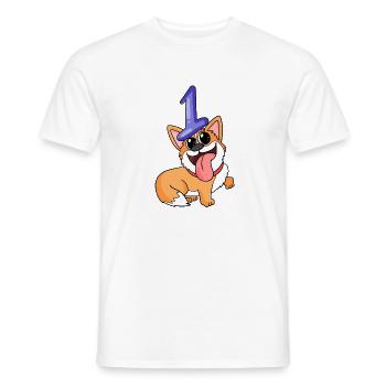 Zahl 1 Nummer Eins - Hund Motiv - Männer T-Shirt - Weiß - Vorne - AI Model Male 178 dark (178cm)