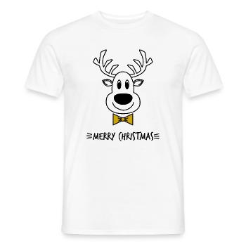 PÈRE NOËL. NOËL. JOYEUX NOËL. MERRY CHRISTMAS - T-shirt homme - blanc - Devant - AI Model Male 178 dark (178cm)