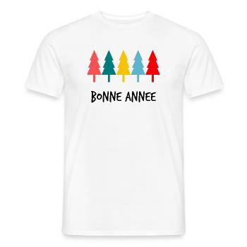 BONNE ANNEE. SAINT SYLVESTRE. MEILLEURS VOEUX - T-shirt homme - blanc - Devant - AI Model Male 178 dark (178cm)