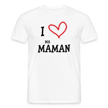 J'aime ma maman - Fête des Mères - T-shirt homme - blanc - Devant - AI Model Male 178 dark (178cm)