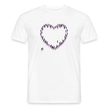 Foule, Coeur, Cohésion, Communauté, Violet - T-shirt homme - blanc - Devant - AI Model Male 178 dark (178cm)