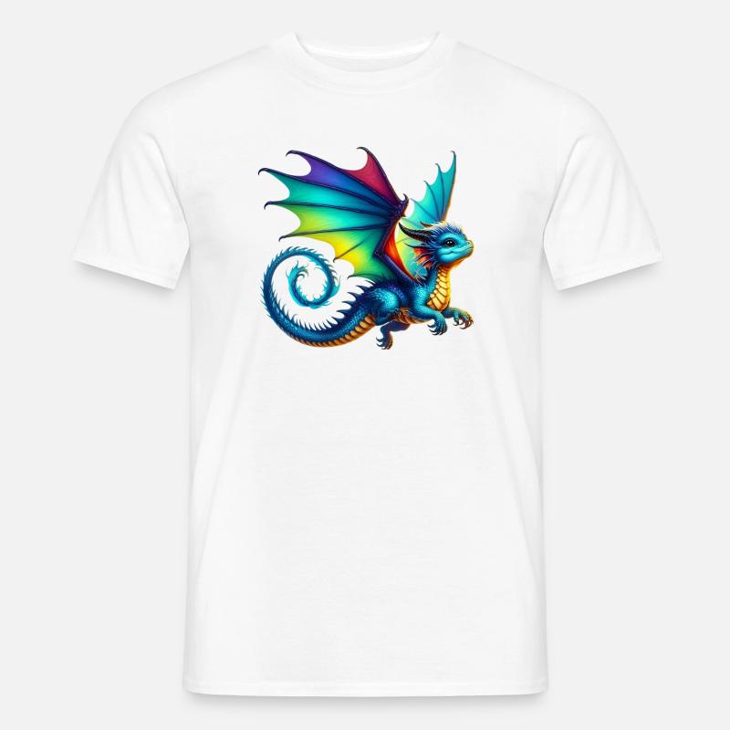 Drache - Männer T-Shirt - Weiß