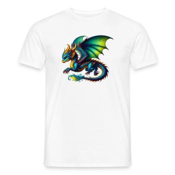 Drache - Männer T-Shirt - Weiß - Vorne - AI Model Male 178 dark (178cm)