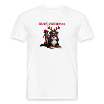 Bouvier Bernois de Noël - T-shirt homme - blanc - Devant - AI Model Male 178 dark (178cm)