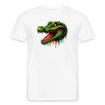 Alligator Crocodile - Men's T-Shirt - white - Front - AI Model Male 178 dark (178cm)