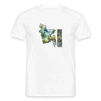 Watercolor Map Bangladesh - Men's T-Shirt - white - Front - AI Model Male 178 dark (178cm)