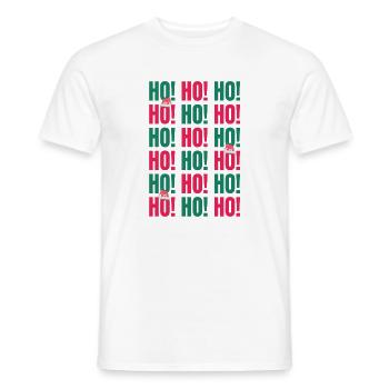 Patron du Père Noël Ho Ho Ho - T-shirt homme - blanc - Devant - AI Model Male 178 dark (178cm)