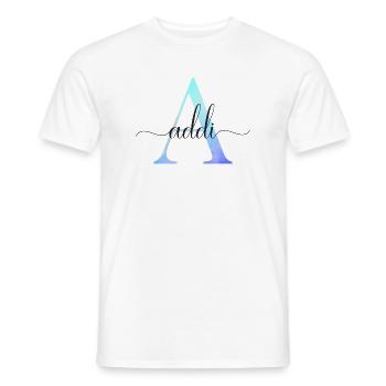 A| Monogramme | Nom | Addi | Aquarelle - T-shirt homme - blanc - Devant - AI Model Male 178 dark (178cm)