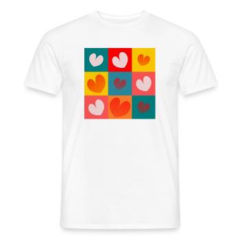 HEART. NOEL. CHRISTMAS. HEARTS. HEART. FATHER's DAY - Men's T-Shirt - white - Front - AI Model Male 178 dark (178cm)