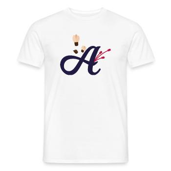 Elegant letter 'A' with flowers - Men's T-Shirt - white - Front - AI Model Male 178 dark (178cm)