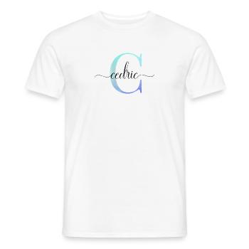 C| Monogramm | Name | Cedric| Watercolor - Männer T-Shirt - Weiß - Vorne - AI Model Male 178 dark (178cm)