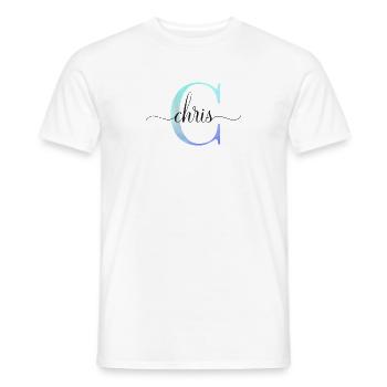 C| Monogramm | Name | Chris | Watercolor - Männer T-Shirt - Weiß - Vorne - AI Model Male 178 dark (178cm)