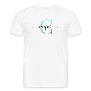 C| Monogramm | Name | Casper | Watercolor - Männer T-Shirt - Weiß - Vorne - AI Model Male 178 dark (178cm)