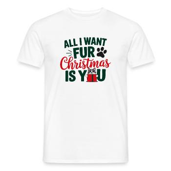 Festliches Katzenfell Weihnachten Zitat - Männer T-Shirt - Weiß - Vorne - AI Model Male 178 dark (178cm)
